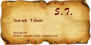 Surek Tibor névjegykártya